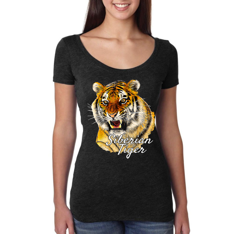 Siberian Tiger   Ferocious Tiger Roar Cat Owner T Shirt Women's Triblend Scoop T-shirt by cm-arts | Artistshot