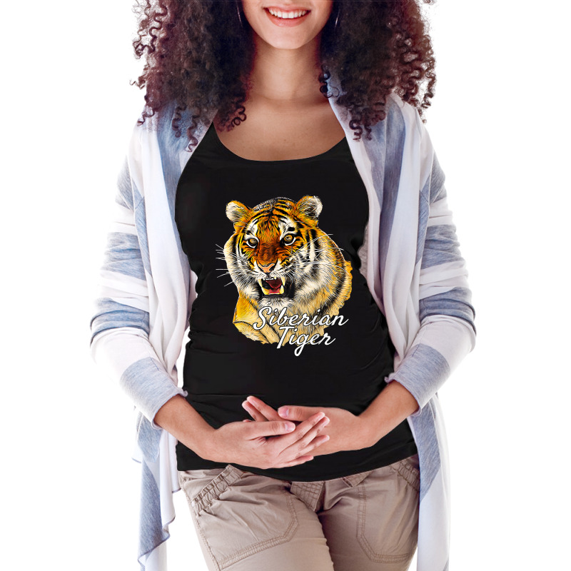 Siberian Tiger   Ferocious Tiger Roar Cat Owner T Shirt Maternity Scoop Neck T-shirt by cm-arts | Artistshot