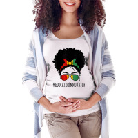 Educator Innovator Women Messy Bun Black History Month Characters Cart Maternity Scoop Neck T-shirt | Artistshot