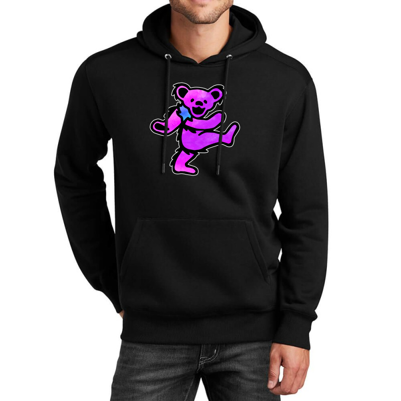 Pink Grateful Dancing Hippie Classic Rock Dead Bear Unisex Hoodie | Artistshot