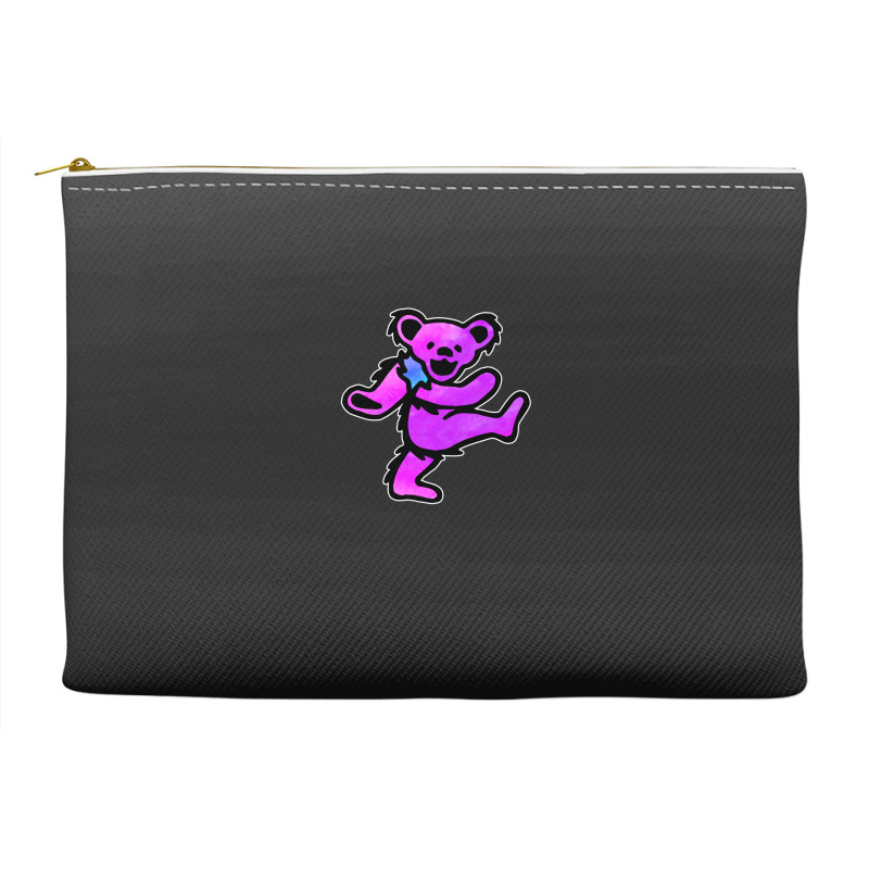 Pink Grateful Dancing Hippie Classic Rock Dead Bear Accessory Pouches | Artistshot