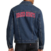 Shaker Heights Ohio Oh Vintage Sports Design Red Design Sweatshirt Men Denim Jacket | Artistshot