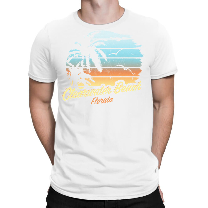 Clearwater Beach, Florida   Palm Tree & Sunset The Original Pullover H T-Shirt by cm-arts | Artistshot