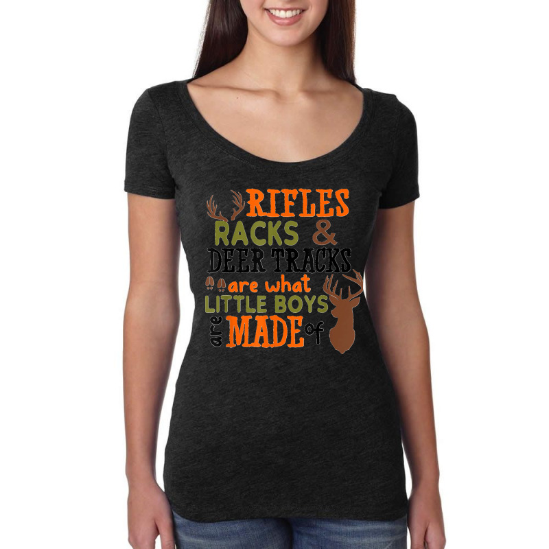 Rifles Racks Deer Tracks Little Boys Are Made Of Hunting Women's Triblend Scoop T-shirt by cm-arts | Artistshot