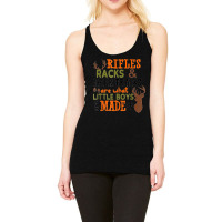 Rifles Racks Deer Tracks Little Boys Are Made Of Hunting Racerback Tank | Artistshot