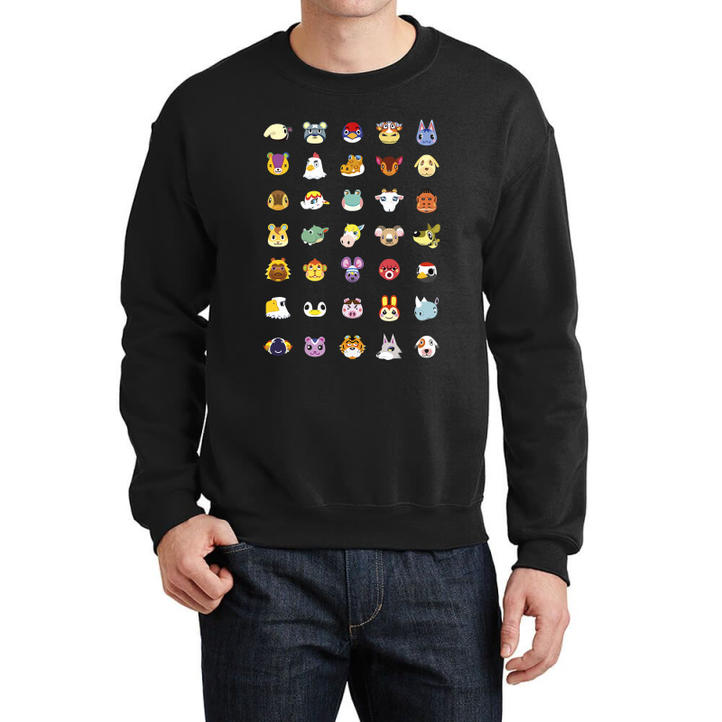 Animal Crossing New Horizons Group Shot Character Faces Crewneck Sweatshirt | Artistshot