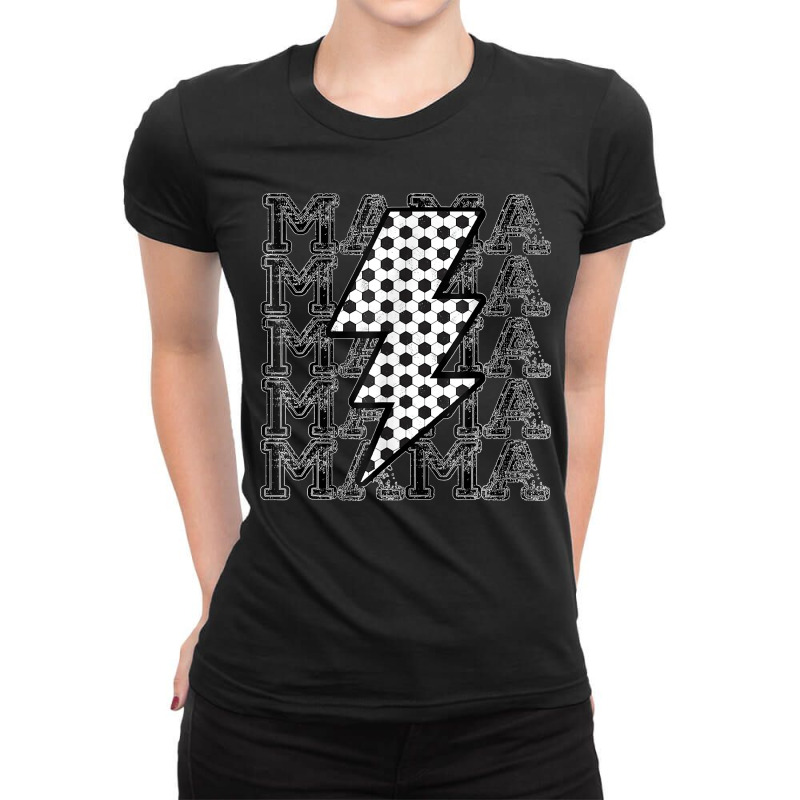 Soccer Mama Lightning Bolt Vintage Mom Life Mother's Day Ladies Fitted T-Shirt by CesarEmmanuelNavarrete | Artistshot