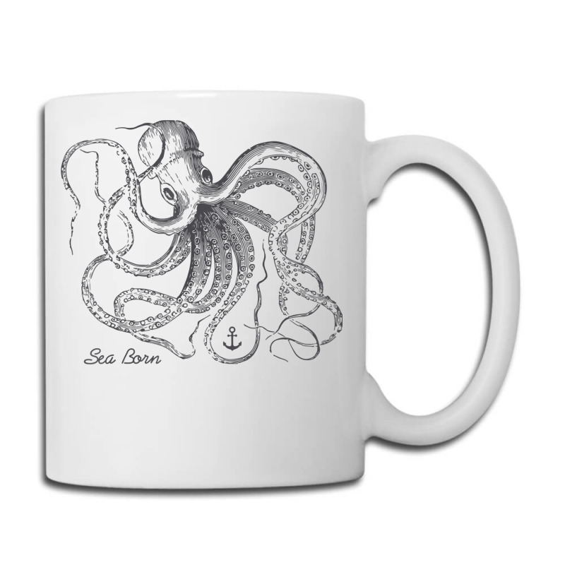 Vintage Black Octopus Marine Biologist Ocean Sea Life 5 Coffee Mug | Artistshot