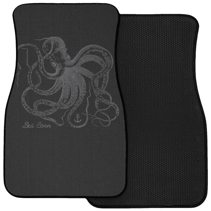 Vintage Black Octopus Marine Biologist Ocean Sea Life 5 Front Car Mat | Artistshot