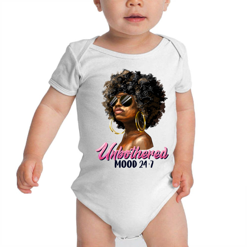 Unbothered Mood Afro Woman Baby Bodysuit by HRA Design Shop | Artistshot