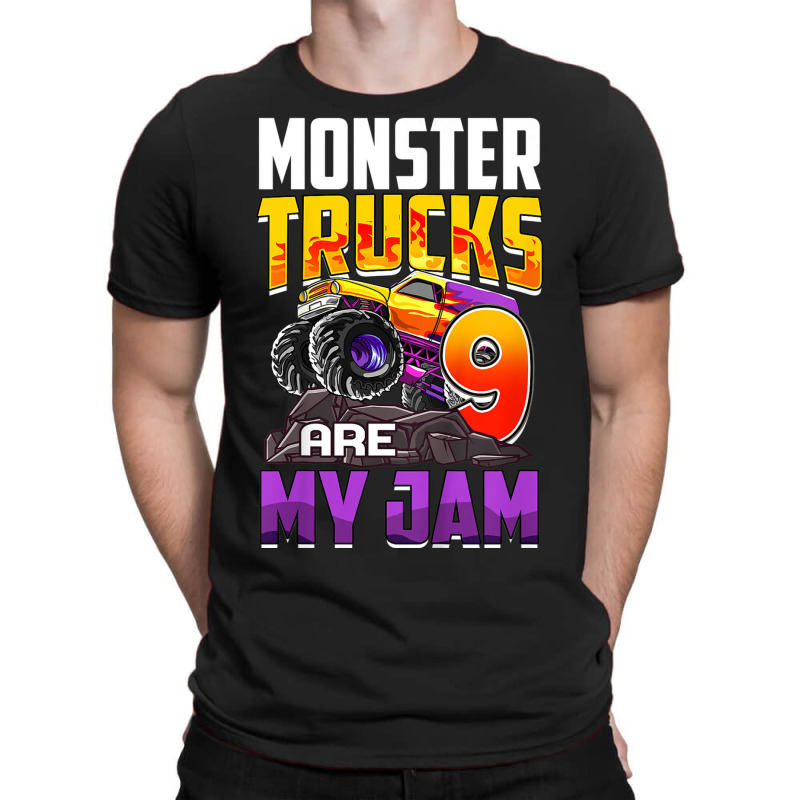 Kids Monster Trucks Are My Jam 9th Birthday Monster Truck Party T-shirt | Artistshot