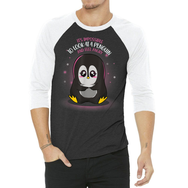 Impossible To Feel Angry Penguin 3/4 Sleeve Shirt | Artistshot