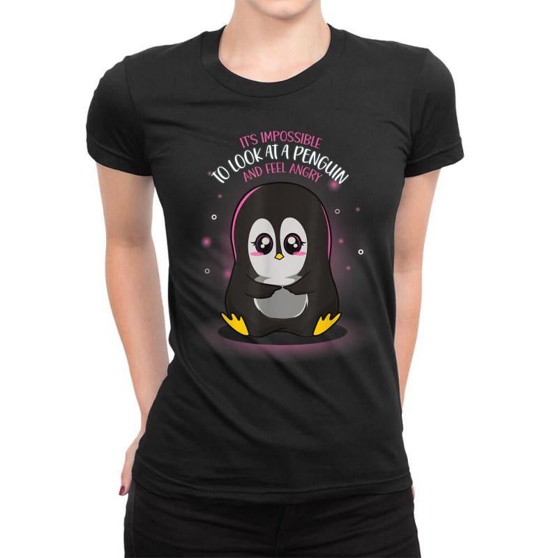 Impossible To Feel Angry Penguin Ladies Fitted T-shirt | Artistshot