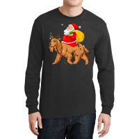 Lighting Xmas Santa Claus Riding Cocker Spaniel Christmas Long Sleeve Shirts | Artistshot