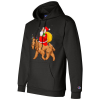 Lighting Xmas Santa Claus Riding Cocker Spaniel Christmas Champion Hoodie | Artistshot