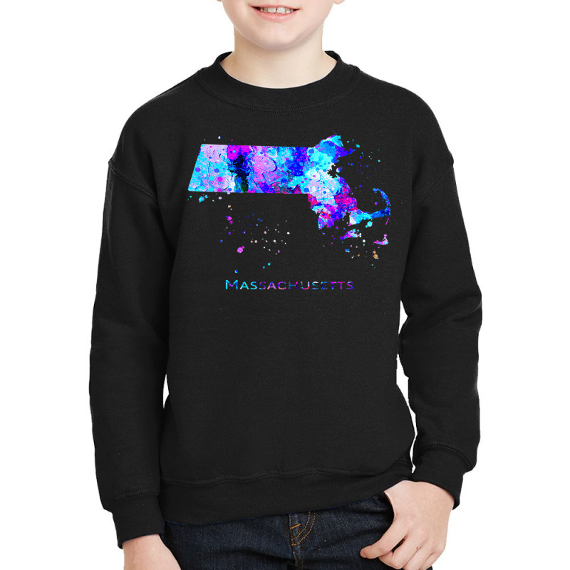 Massachusetts Map Youth Sweatshirt | Artistshot