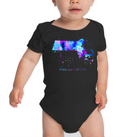 Massachusetts Map Baby Bodysuit | Artistshot