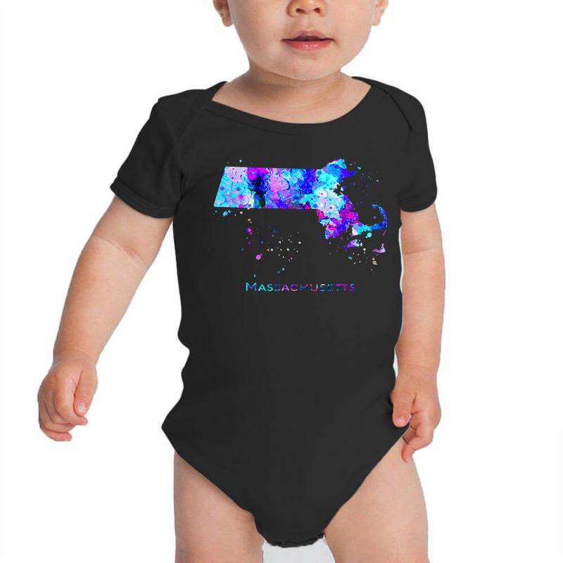 Massachusetts Map Baby Bodysuit | Artistshot