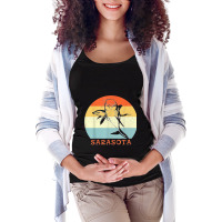 Sarasota Florida Vintage Retro Dolphin Vacation Maternity Scoop Neck T-shirt | Artistshot