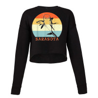 Sarasota Florida Vintage Retro Dolphin Vacation Cropped Sweater | Artistshot