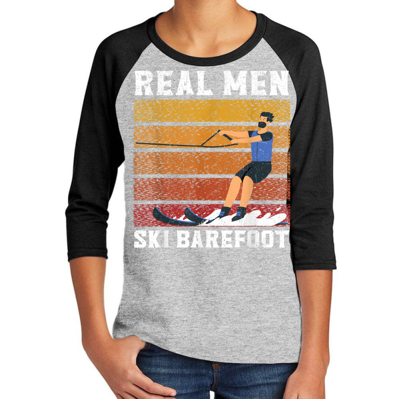 Mens Waterskiing Water Skiing Surface Water Sport Boat Waves Youth 3/4 Sleeve by Fashaza | Artistshot