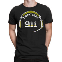 Dispatcher Vintage Usa Flag 911 Operator Call Headset Line T-shirt | Artistshot