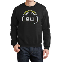 Dispatcher Vintage Usa Flag 911 Operator Call Headset Line Crewneck Sweatshirt | Artistshot