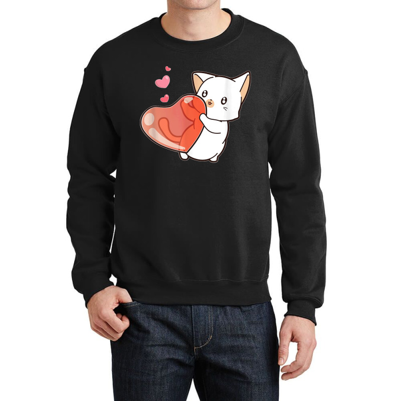 Cute Feline Kitten Cat Owner Heart Hearts Day Valentines Day Crewneck Sweatshirt | Artistshot