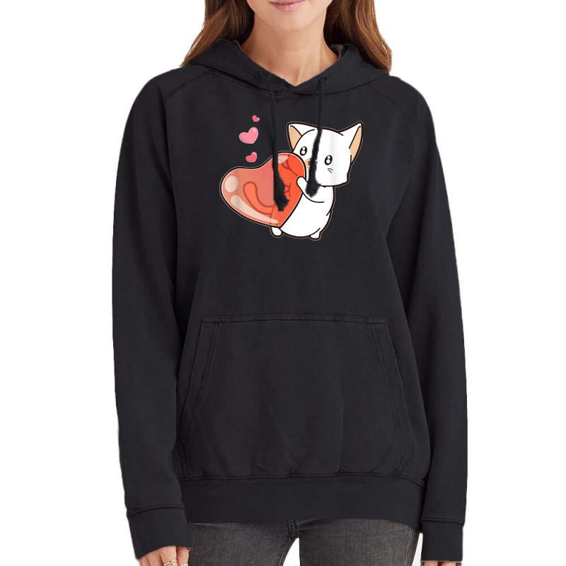 Cute Feline Kitten Cat Owner Heart Hearts Day Valentines Day Vintage Hoodie | Artistshot