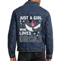 Diving Orca Cute Whale Women Girls Gift Orca Men Denim Jacket | Artistshot