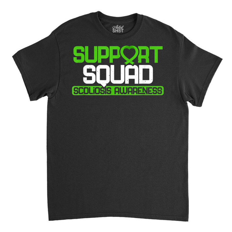 Scoliosis Support Squad Spine Surgery Recovery Green Ribbon Classic T-shirt | Artistshot