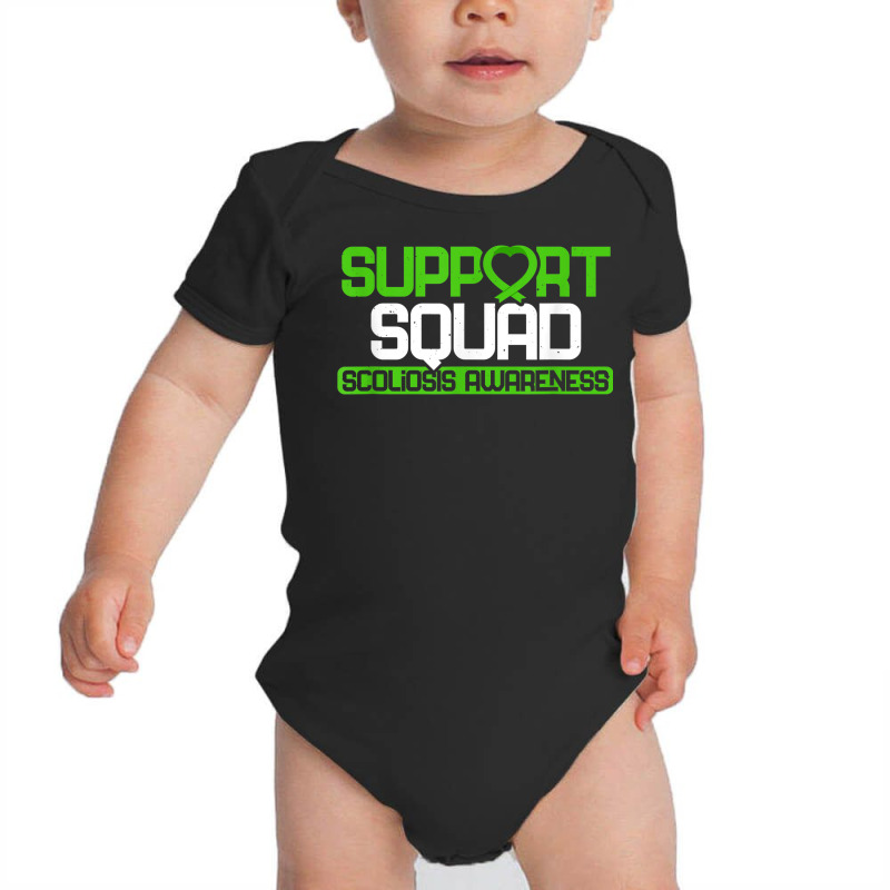 Scoliosis Support Squad Spine Surgery Recovery Green Ribbon Baby Bodysuit | Artistshot