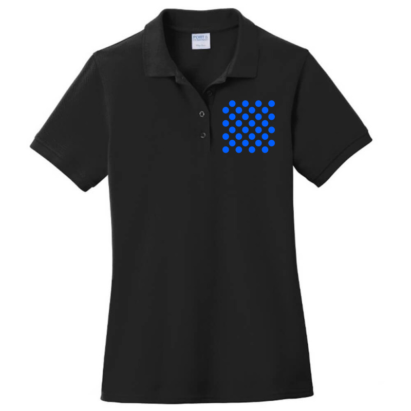 Blue Polka Dots Ladies Polo Shirt by cm-arts | Artistshot