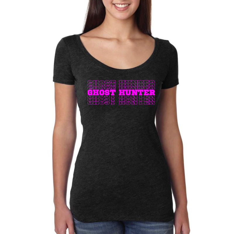 Stacked Purple Ghost Hunter Font Investigator Of Paranormal Women's Triblend Scoop T-shirt by DenningtonTyair | Artistshot