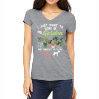 I Just Want To Work In My Garden And Hangout With Dog Shirt T Shirt Women's V-neck T-shirt | Artistshot