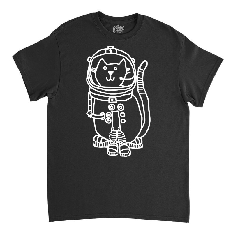 White Line Space Captain Yellow Cat Classic T-shirt | Artistshot