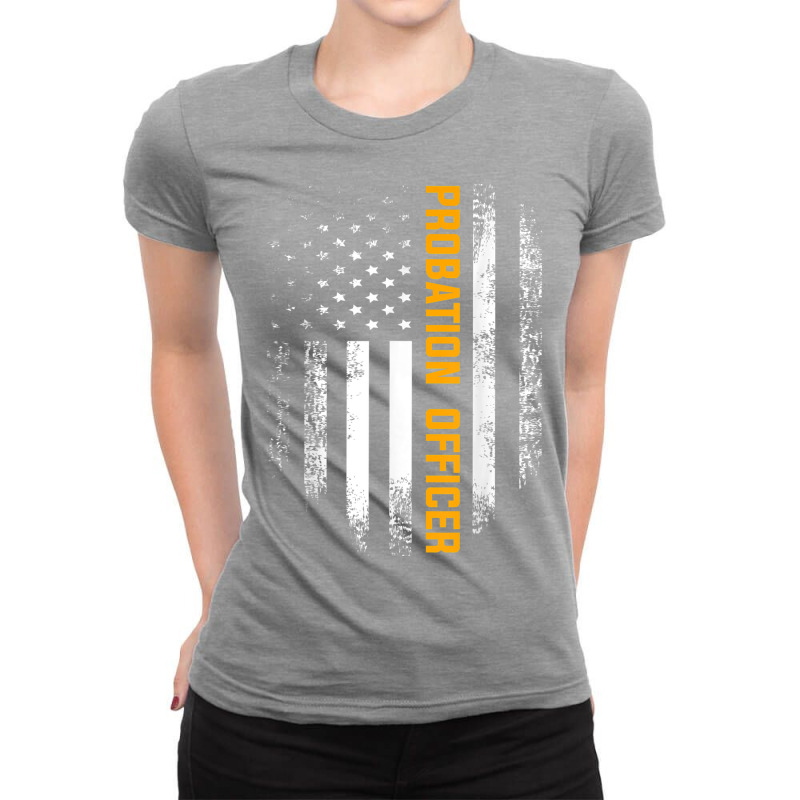 Vintage American Usa Flag Probation Officer Gift Ladies Fitted T-Shirt by cm-arts | Artistshot