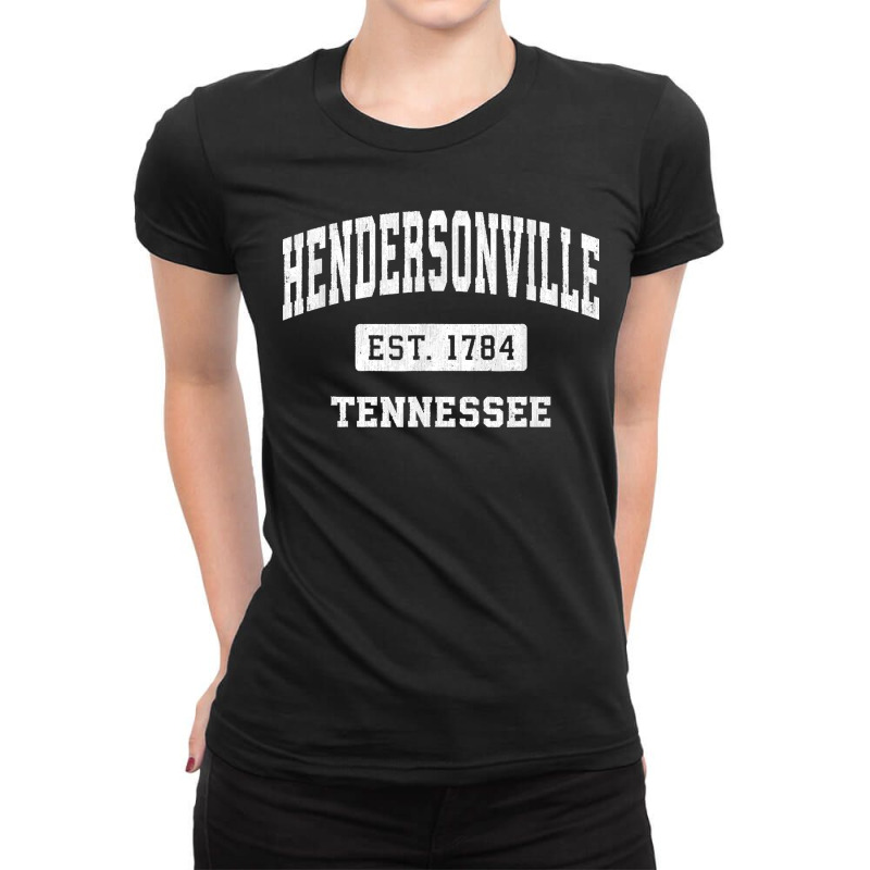 Hendersonville Tennessee Tn Vintage Established Sports Ladies Fitted T-Shirt by cm-arts | Artistshot