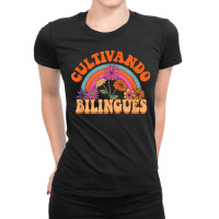 Cultivando Bilingues Spanish Teacher Bilingual Maestra T Shirt Ladies Fitted T-shirt | Artistshot