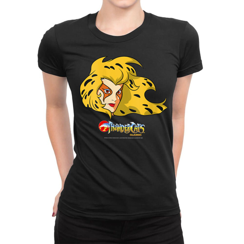 Womens Thundercats Cheetara Big Face V Neck T Shirt Ladies Fitted T-Shirt by cm-arts | Artistshot