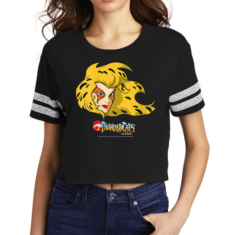 Womens Thundercats Cheetara Big Face V Neck T Shirt Scorecard Crop Tee by cm-arts | Artistshot