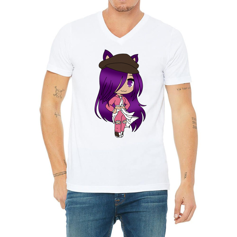 Anime  Chibi Fox Anime Girl Gatcha Kawaii V-Neck Tee by Lauren Lapp | Artistshot