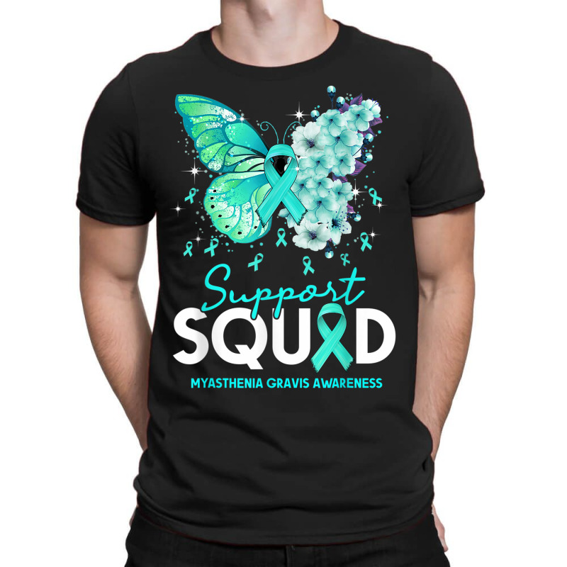 Support Squad Butterfly Teal Ribbon Myasthenia Gravis T-shirt | Artistshot