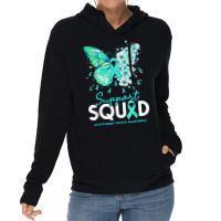 Support Squad Butterfly Teal Ribbon Myasthenia Gravis Lightweight Hoodie | Artistshot