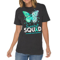 Support Squad Butterfly Teal Ribbon Myasthenia Gravis Vintage T-shirt | Artistshot