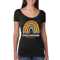 Sterile Processing Technician Leopard Rainbow Healthcare Women's Triblend Scoop T-shirt | Artistshot