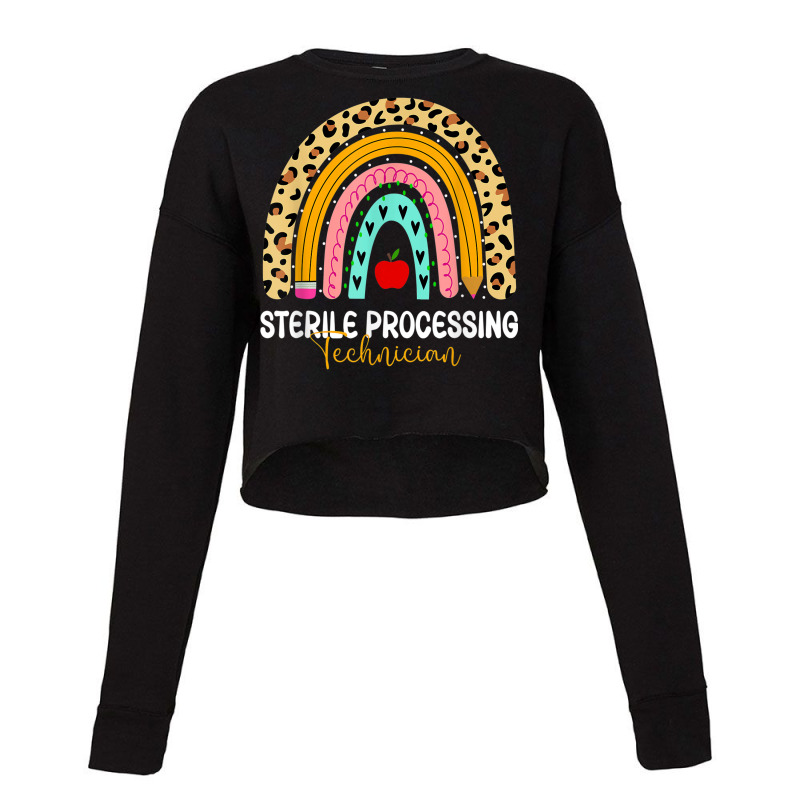 Sterile Processing Technician Leopard Rainbow Healthcare Cropped Sweater by Fashlaza | Artistshot