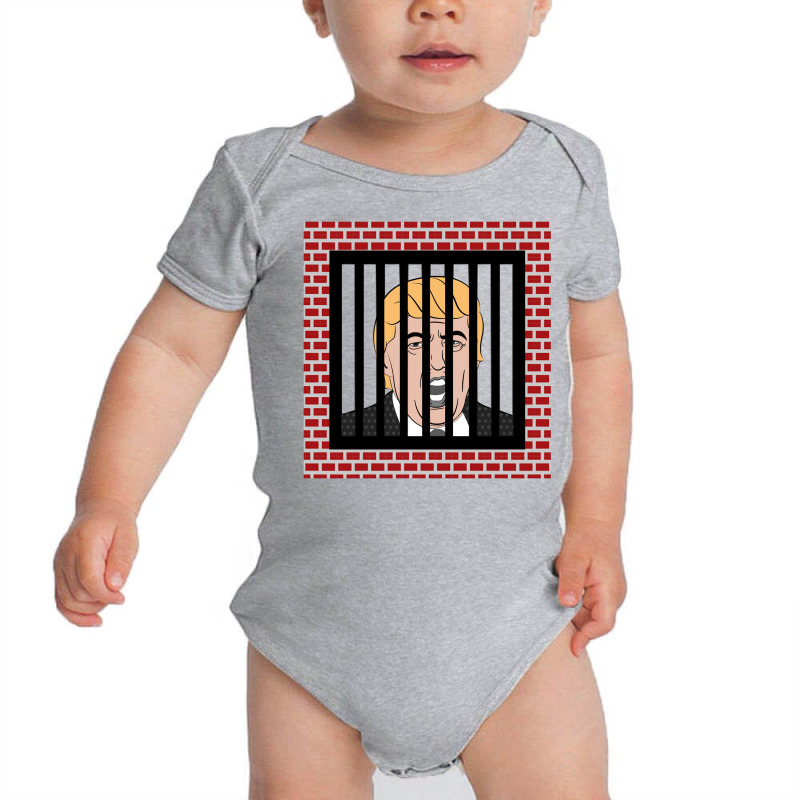 Jail Trump, Lock Trump Up, Trump In Prison, Dump Trump Long Sleeve T S Baby Bodysuit | Artistshot