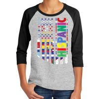 Usa And Latin American Countries Flag Hispanic Heritage T Shirt Youth 3/4 Sleeve | Artistshot