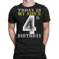 Today Is My Son's 4th Birthday Party 4 Years Old Party Gift T-shirt | Artistshot